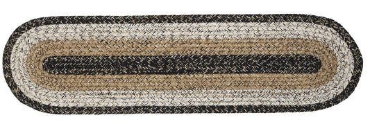 Braided Cotton Table Runner - 13”x48” Black Haze