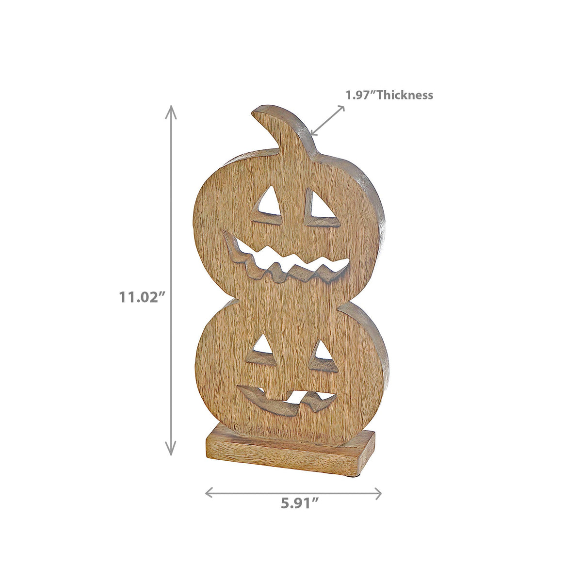 Wooden Double Jack-O-Lantern