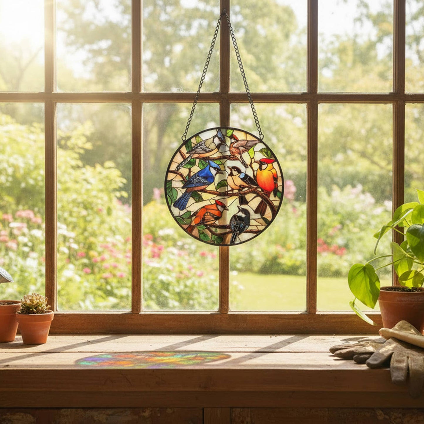 Bird Stained Glass Sun-Catcher