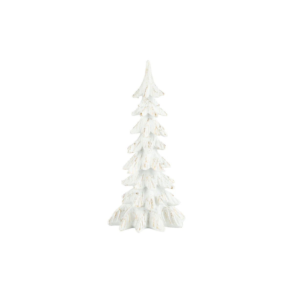 A21703:Painted resin slim spruce TP tree white/gold, 7.5i