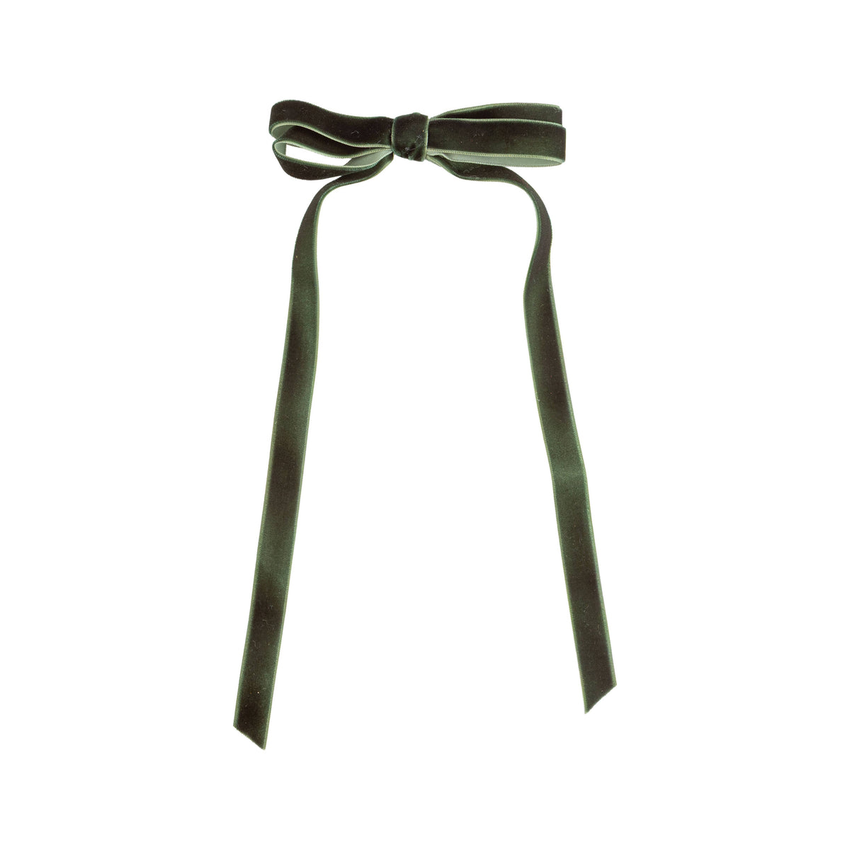 A63443:Grn velvet bow orn 12.5 in