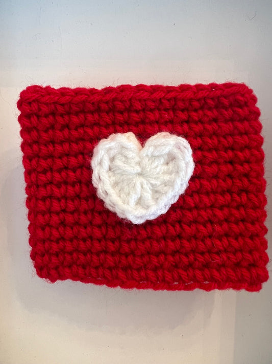 Crocheted Heart Cup Sleeve