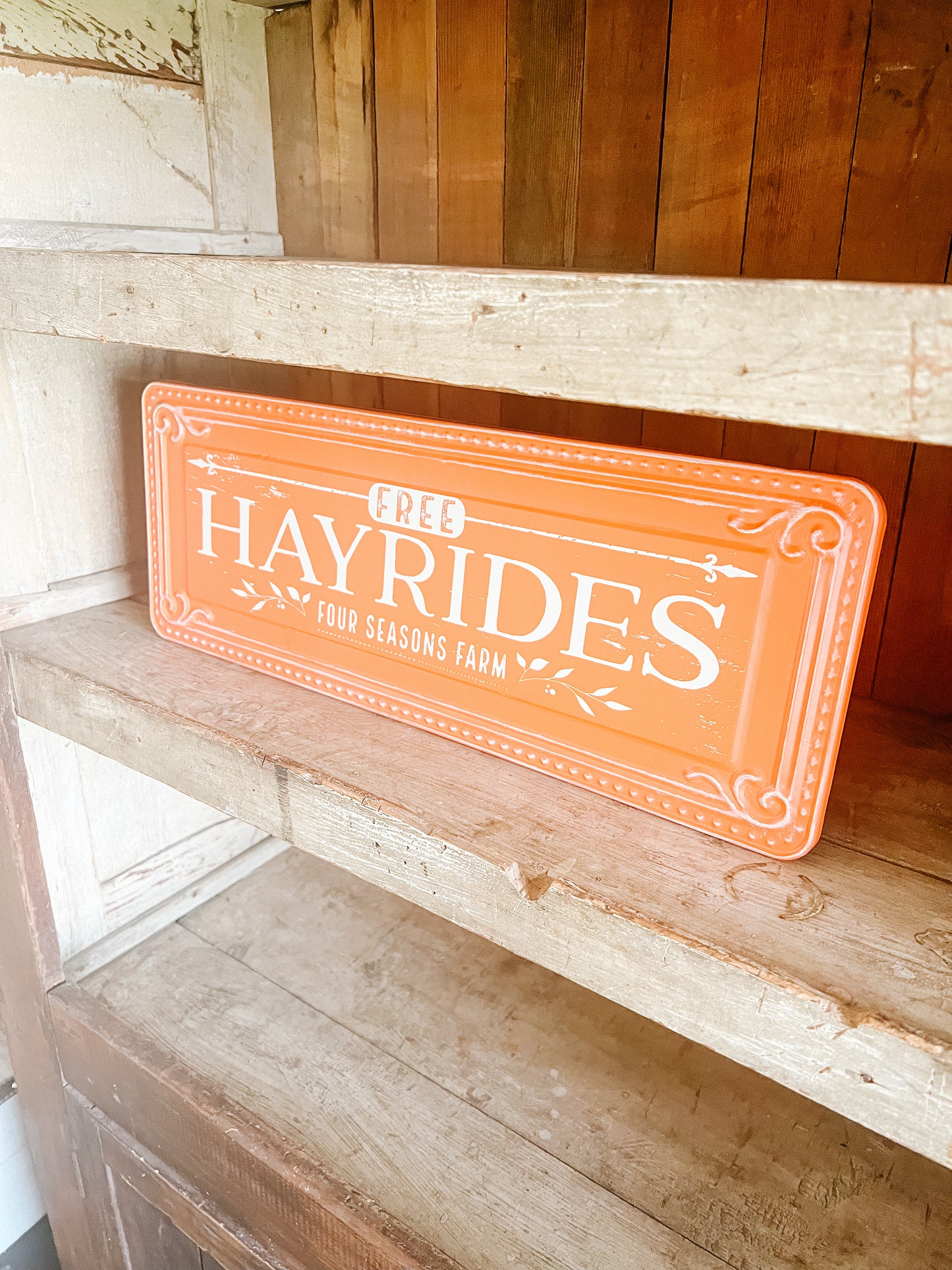 Hayrides Metal Sign