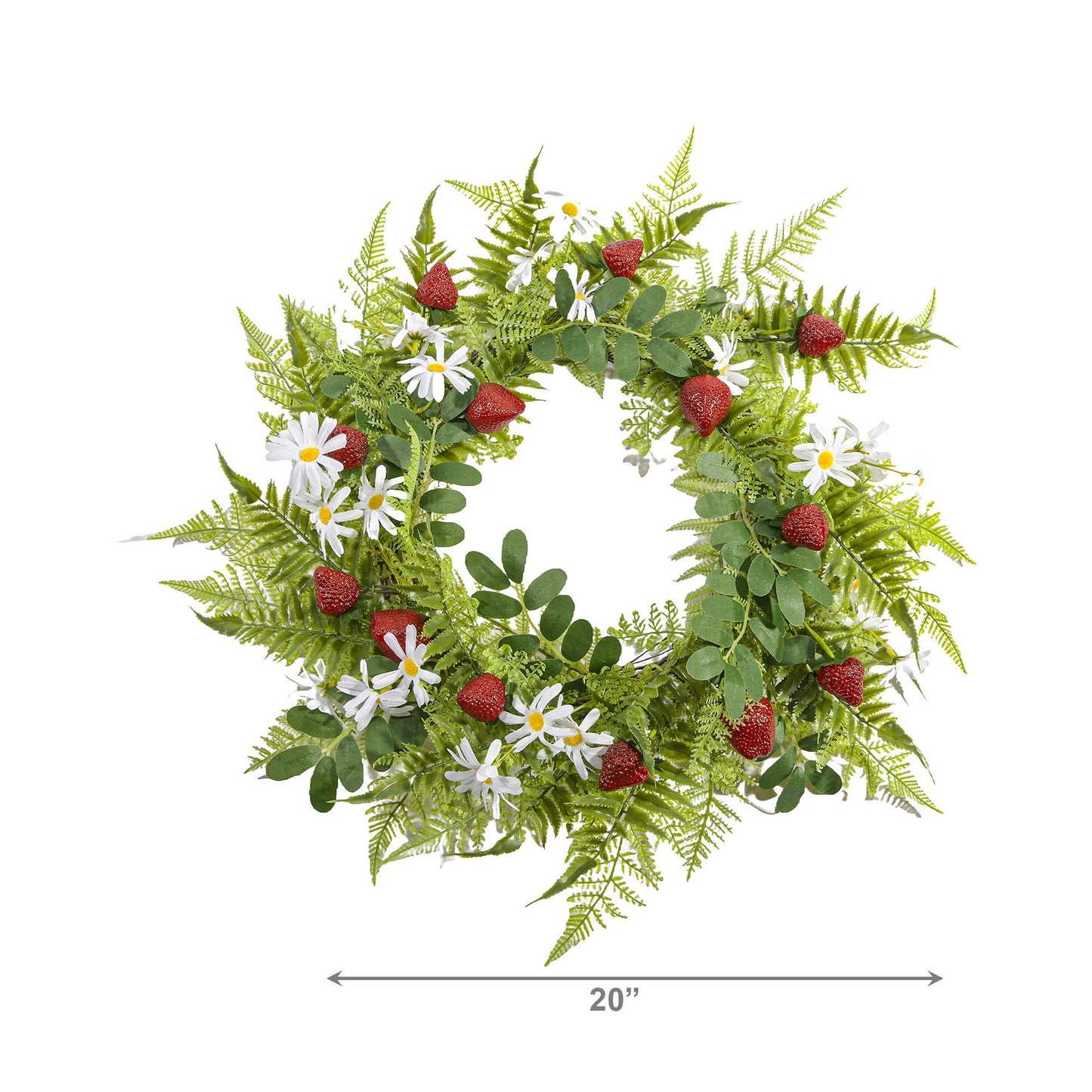 Daisy & Strawberry Wreath 20”
