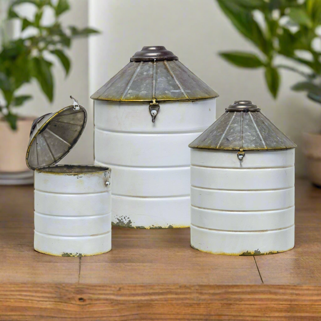 White Silos - Set of 3