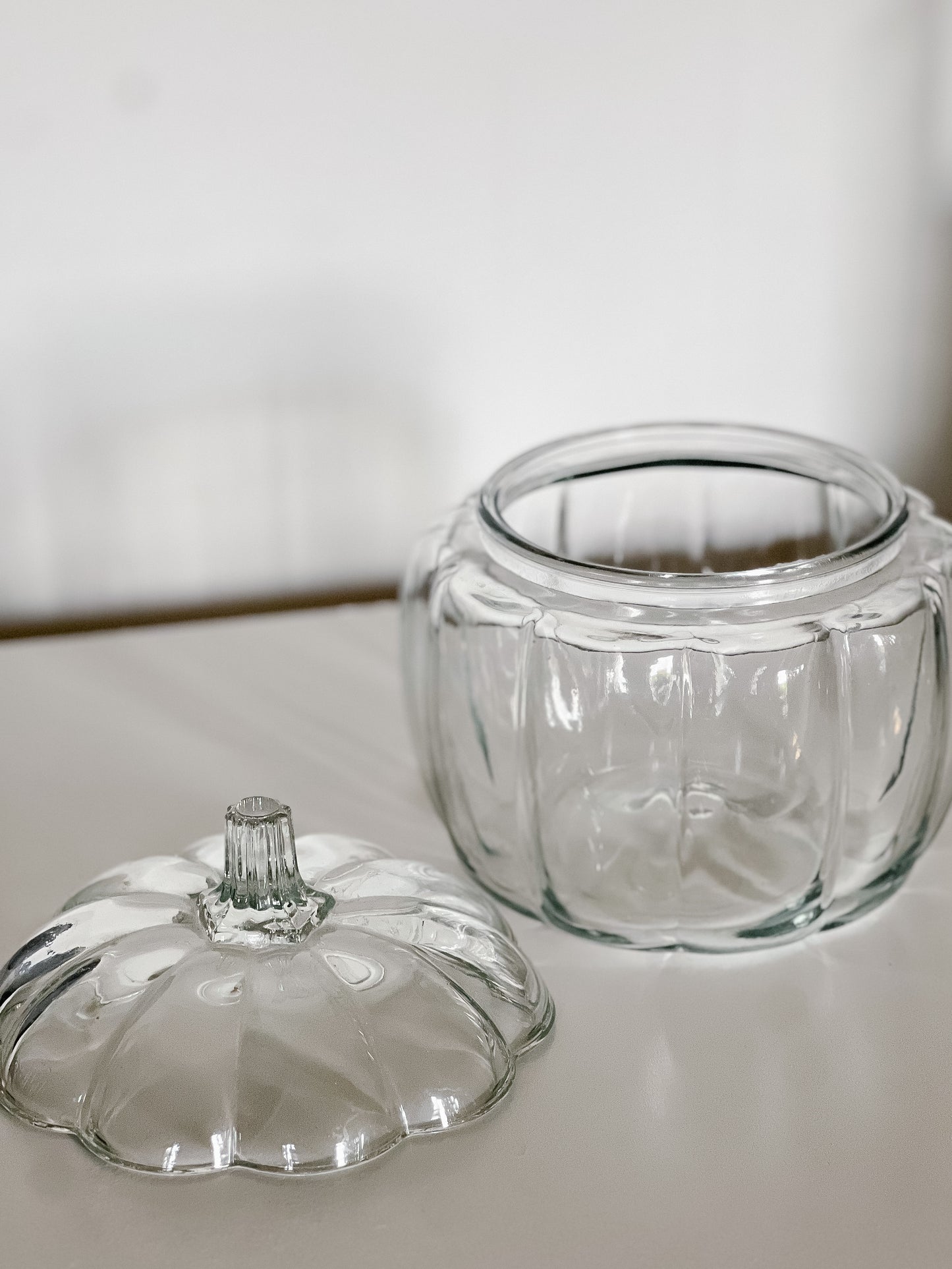 Glass Pumpkin Covered Dish