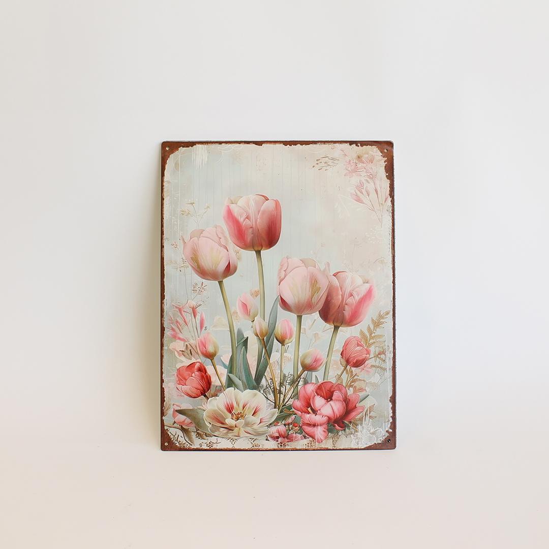 Pink Tulips - Tin Print