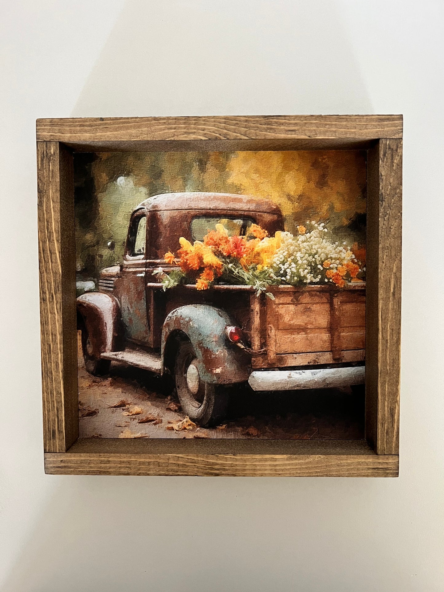 Brown Fall Truck Framed Print