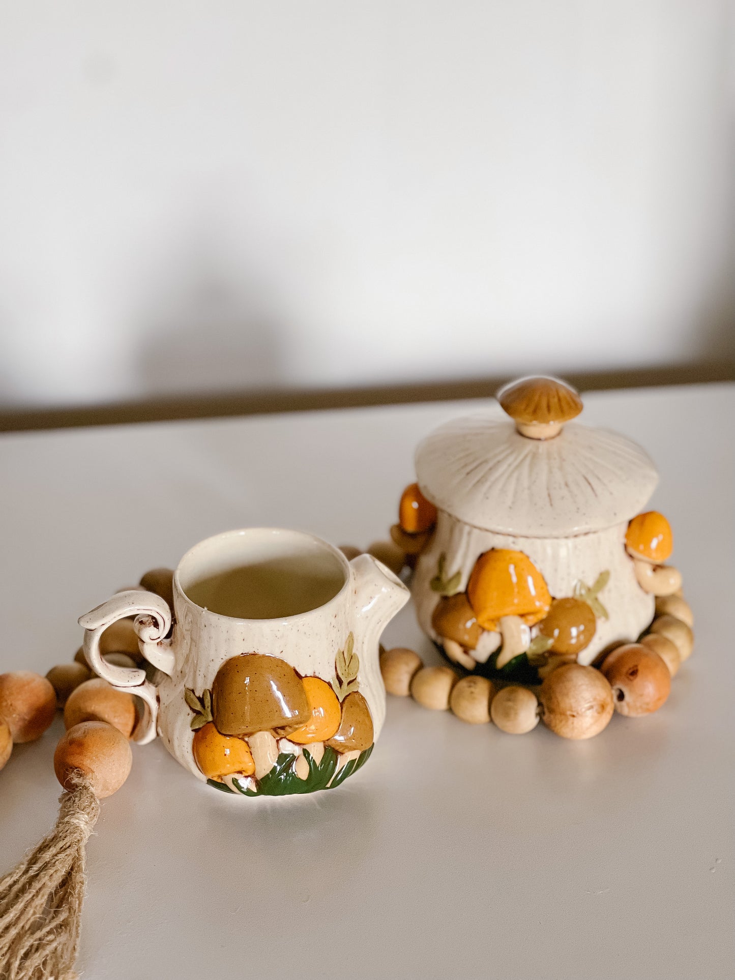 Mushroom Cream & Sugar Set