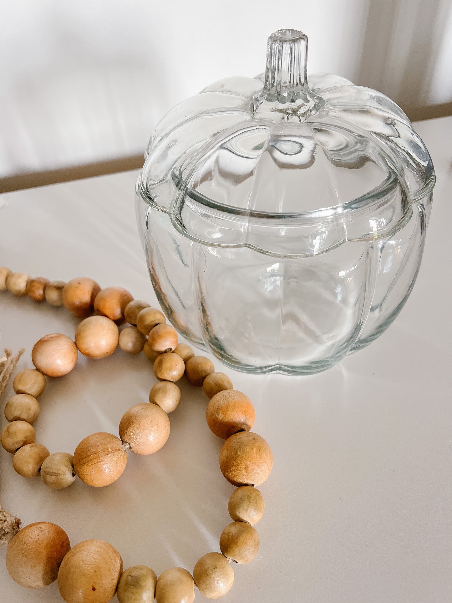Glass Pumpkin Covered Dish