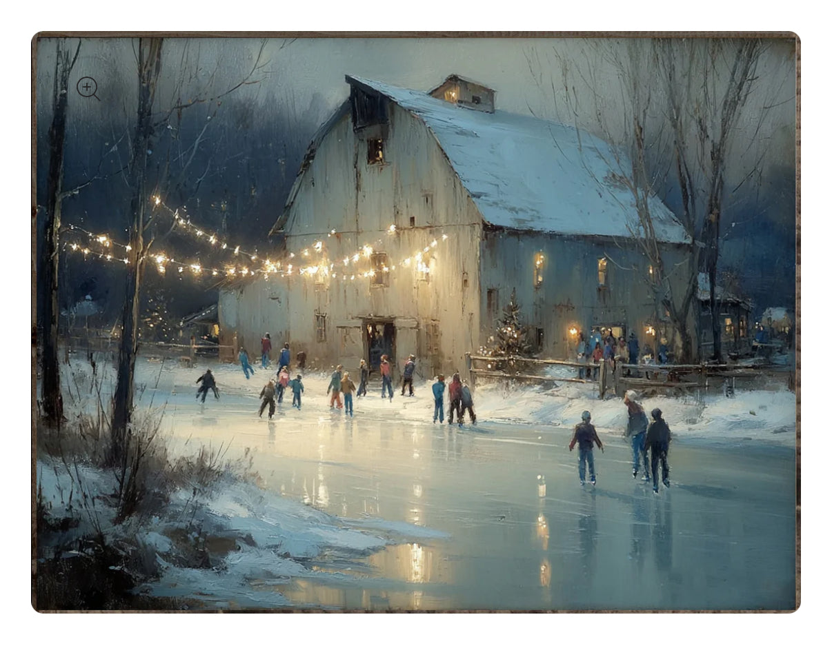 Winter Skate Party Framed Print
