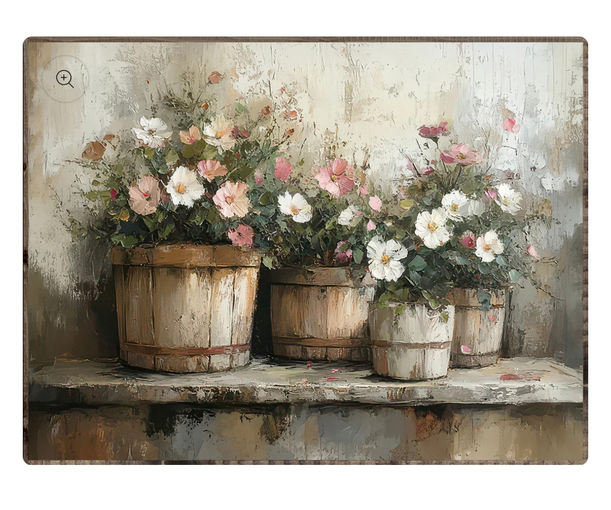 Buckets of Flowers Framed Print