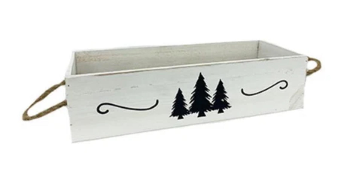 White Tree Box with Handles