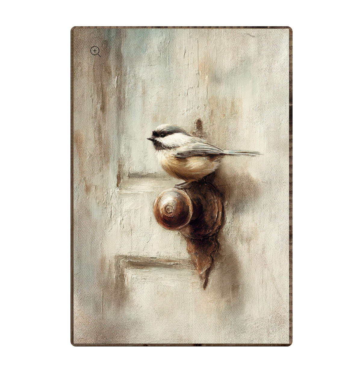 Bird on a Door Knob Framed Print