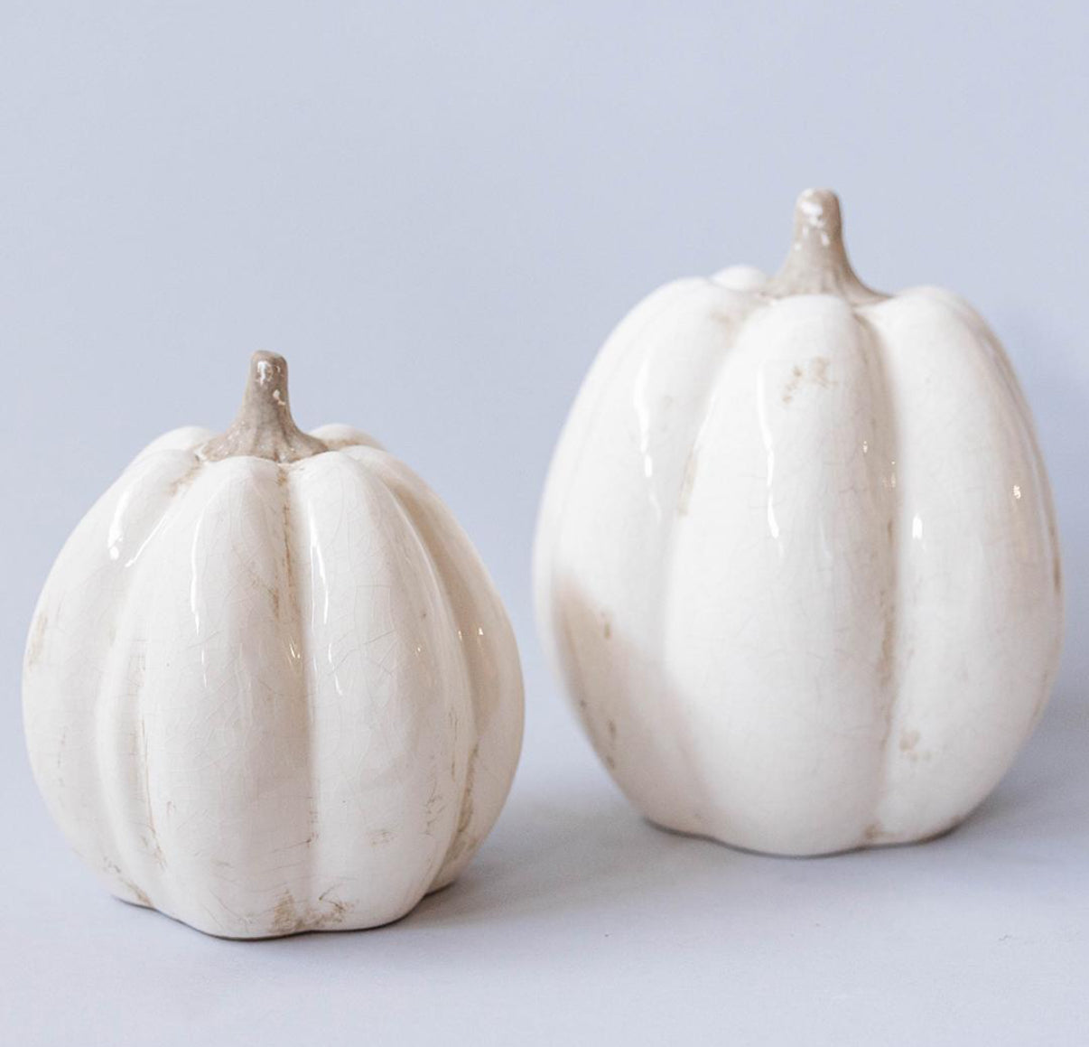 Cream Ceramic Pumpkin - Large