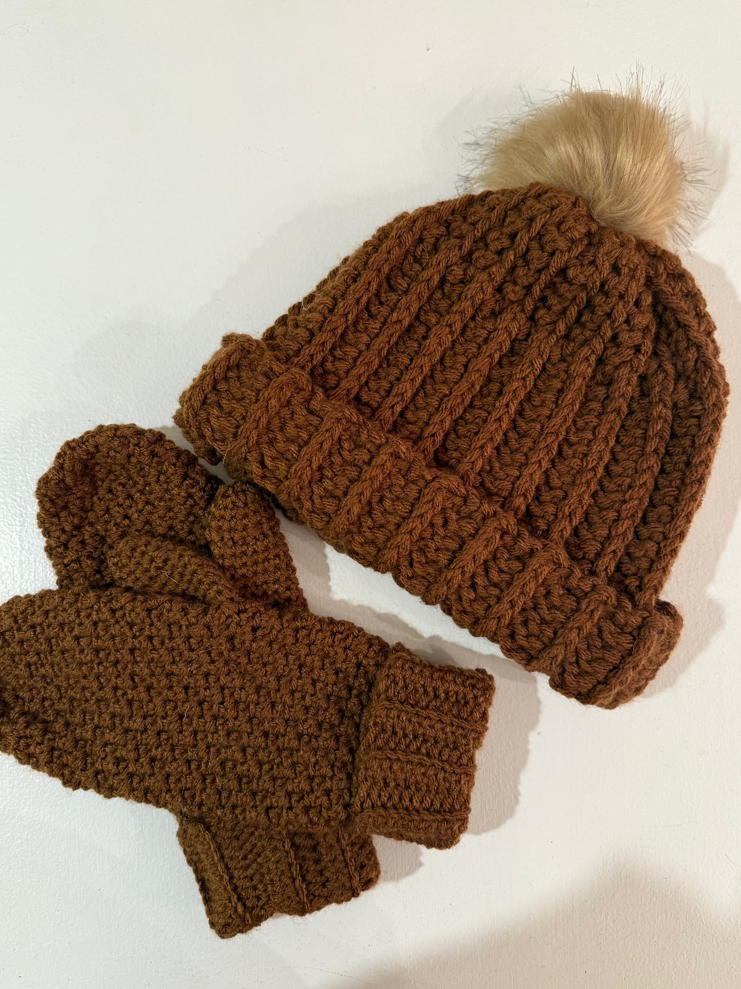 Crocheted Mittens & Toque Set