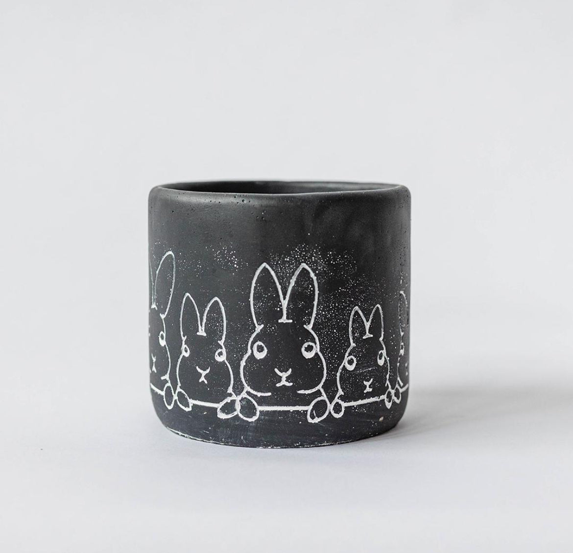 Black & White Bunny Flower Pot
