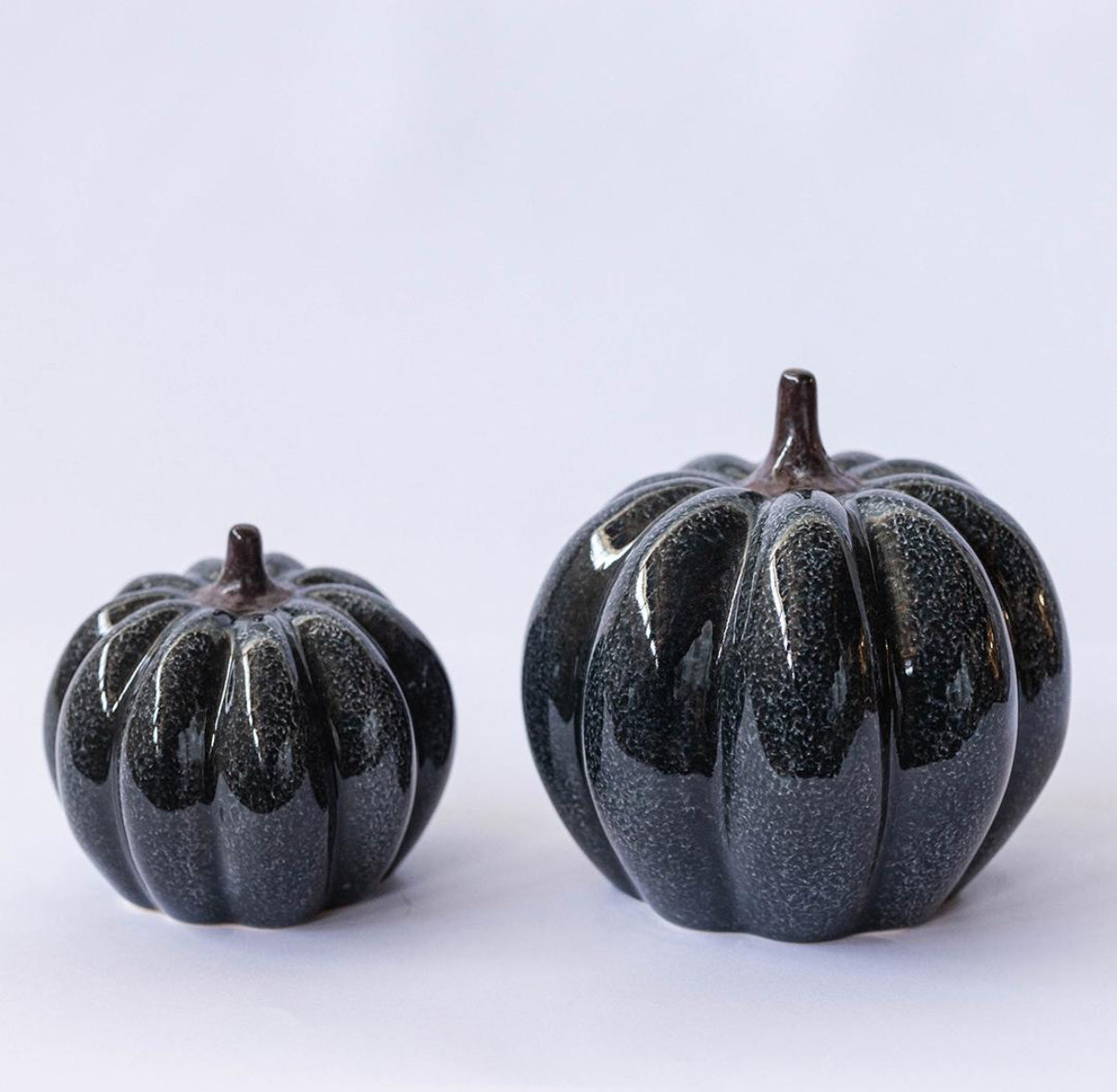 Black Ceramic Pumpkin - Small