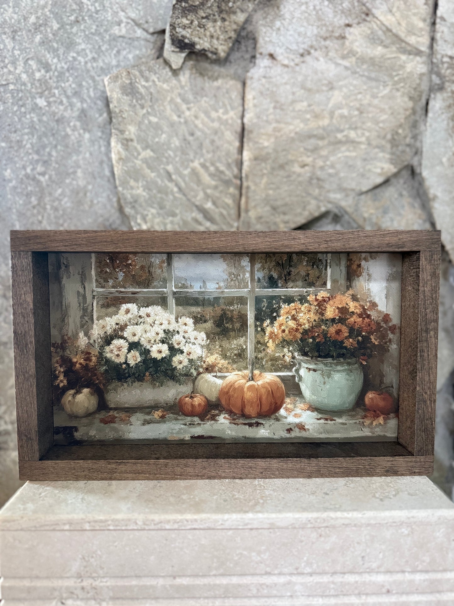 Autumn Windowsill Framed Print