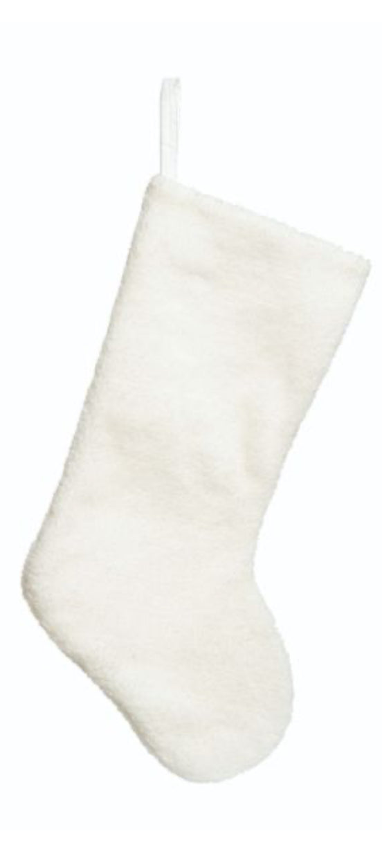 Cream Christmas Stocking 20”