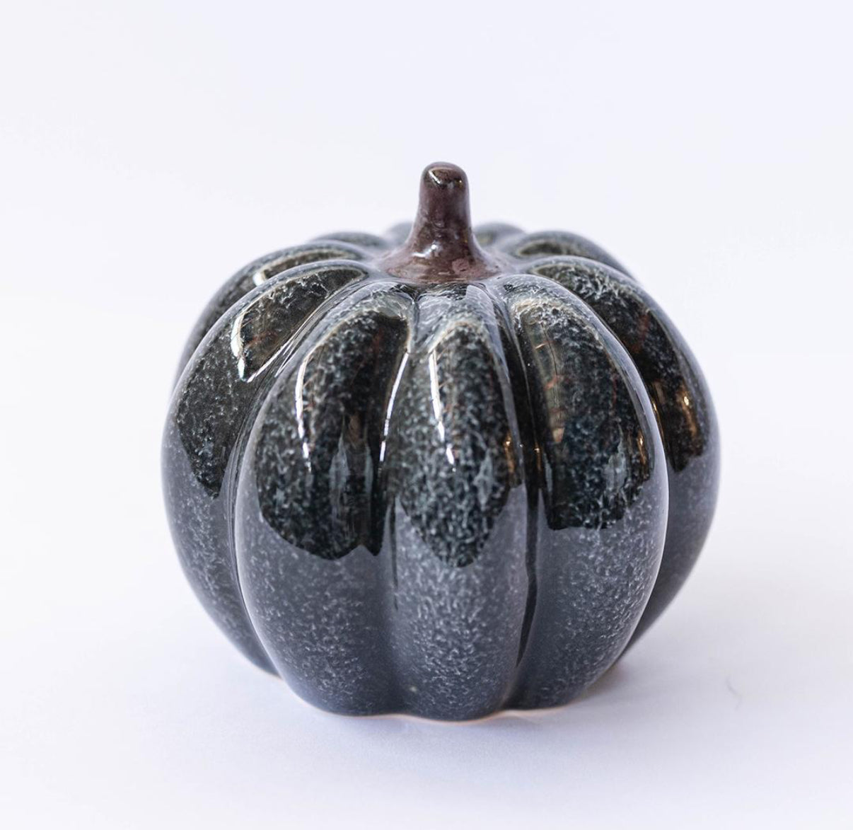 Black Ceramic Pumpkin - Large