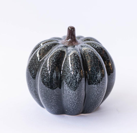 Black Ceramic Pumpkin - Large