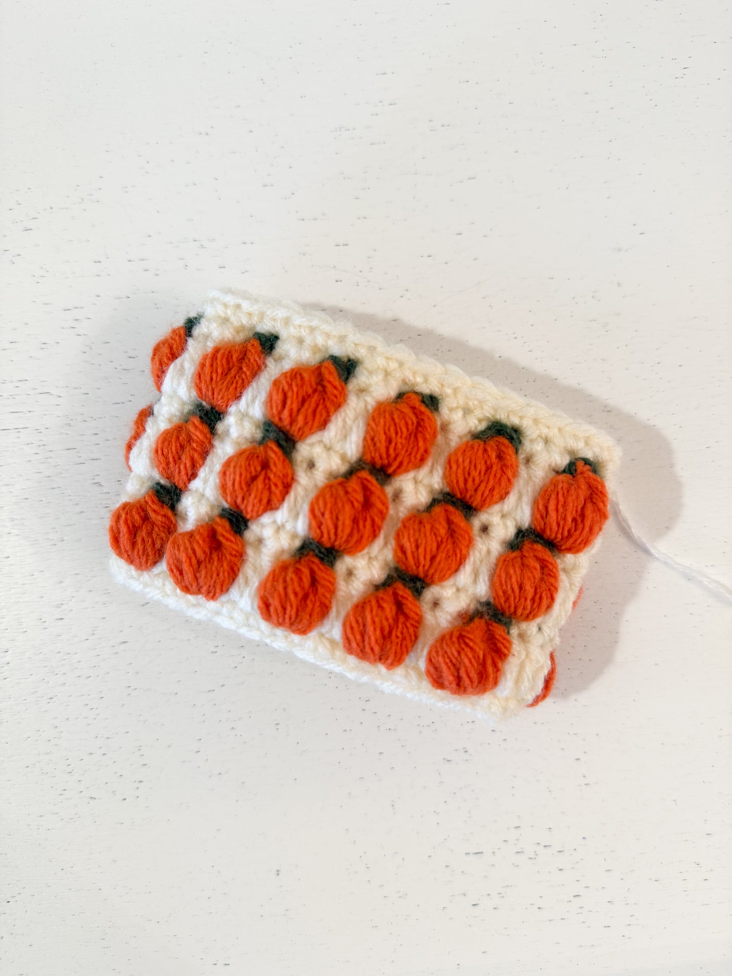 Crocheted Pumpkins Cup Sleeve