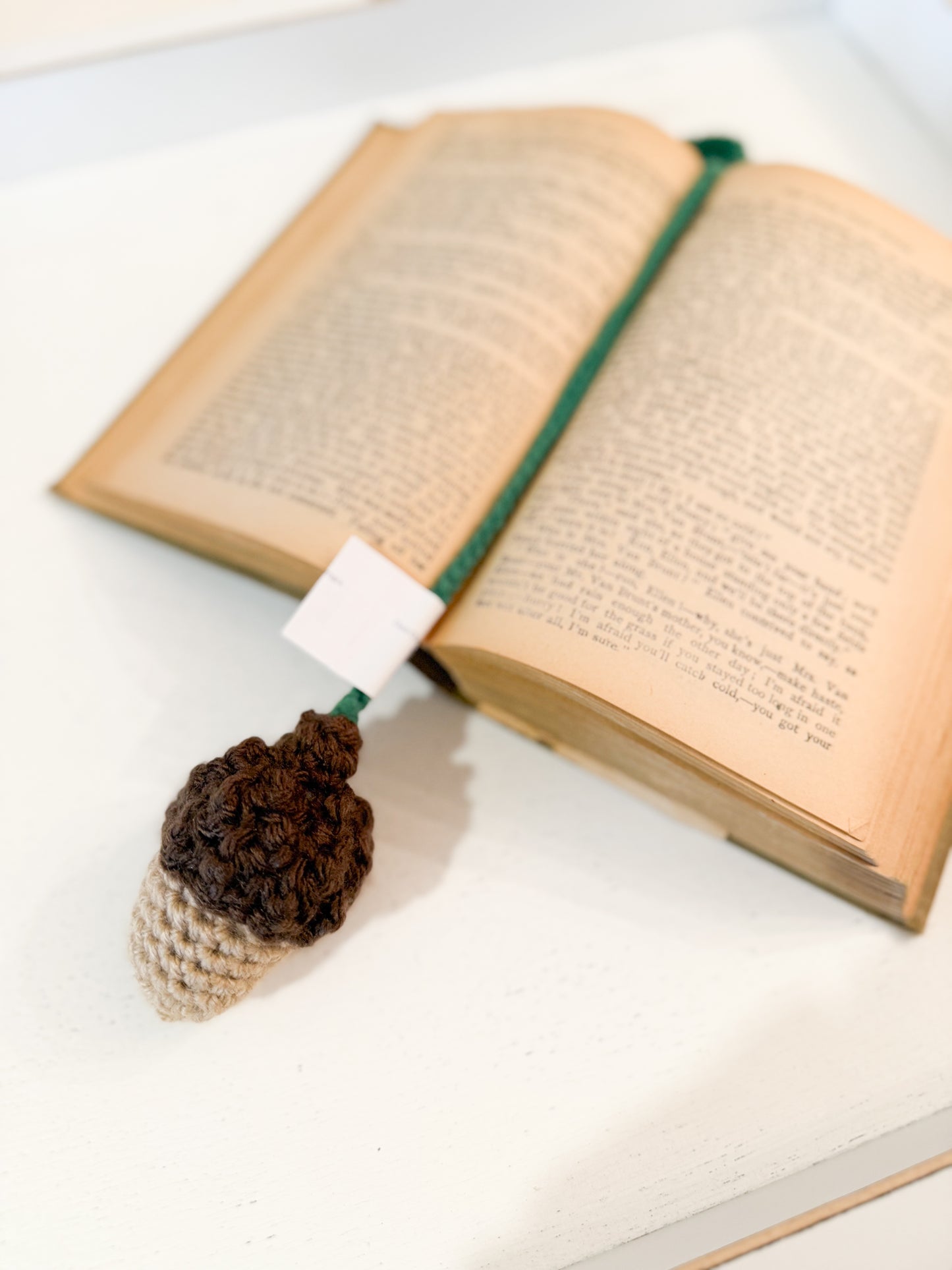 Crocheted Acorn Bookmark