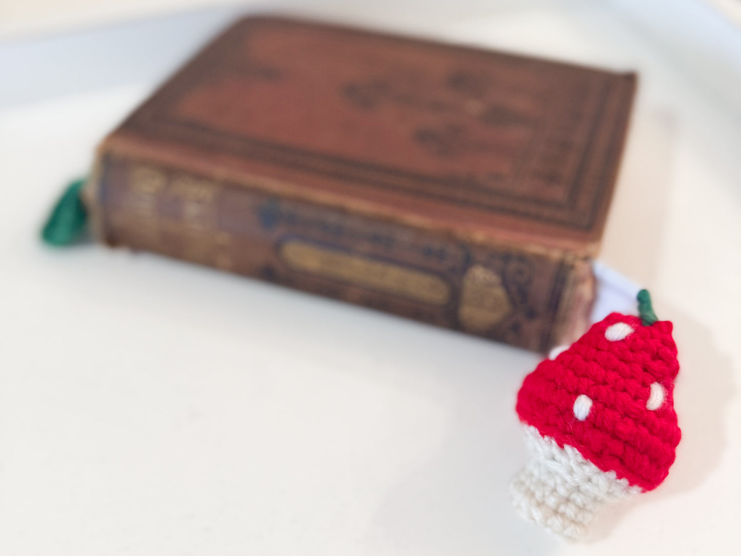 Crocheted Mushroom Bookmark