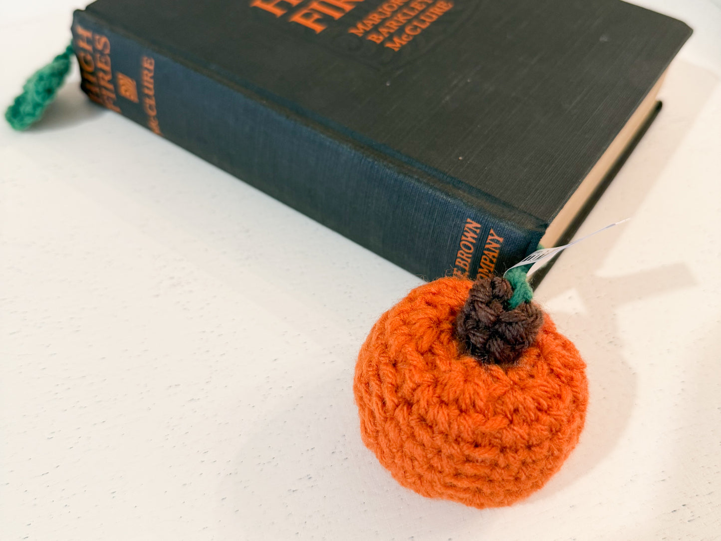 Crocheted Pumpkin Bookmark