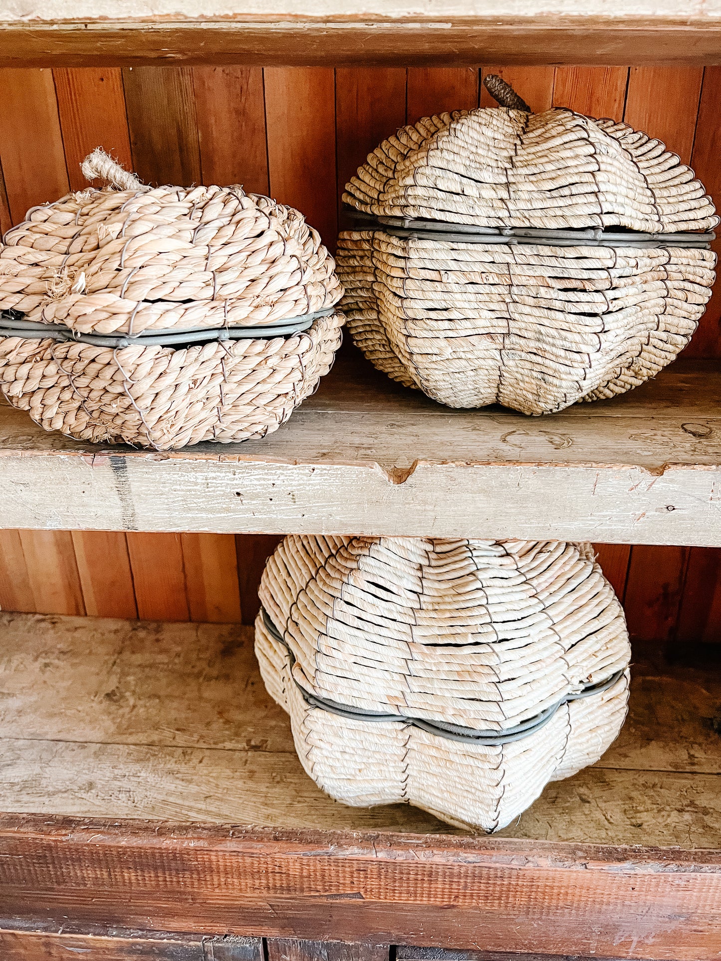 Corn Husk Pumpkins - Set of 3