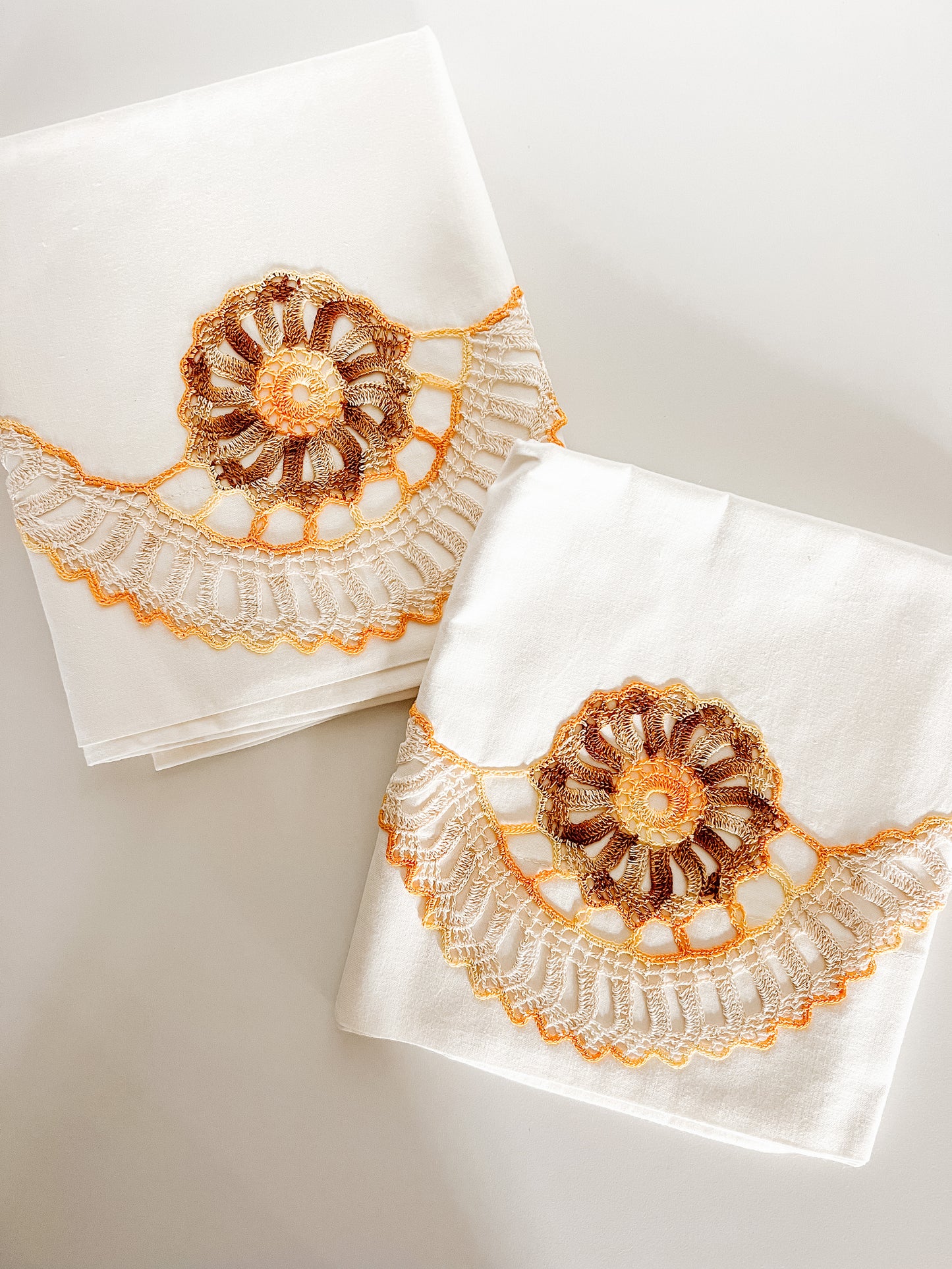 Orange/Brown Pillowcases (Set of 2)