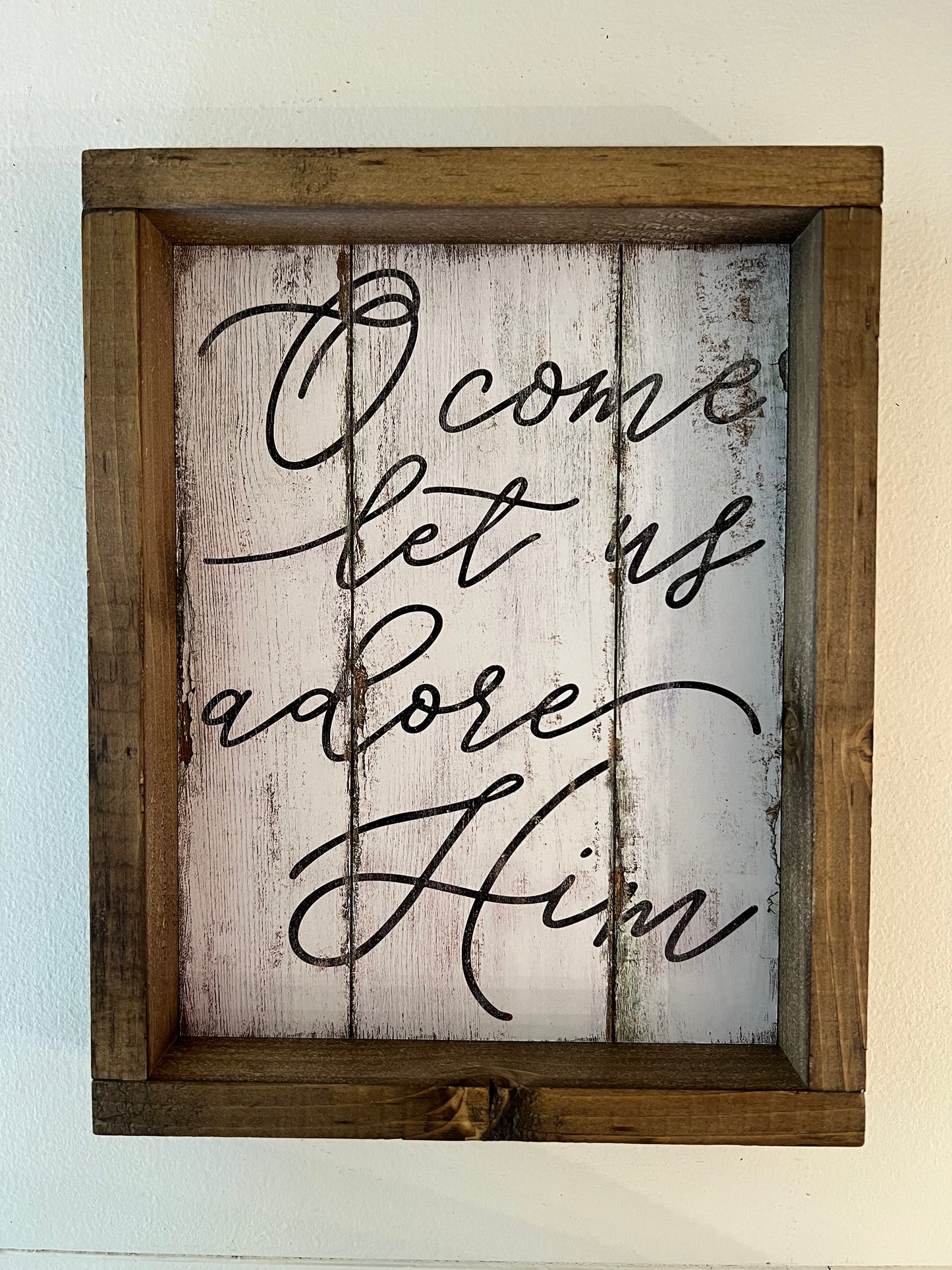 “O Come Let Us Adore” Framed Print