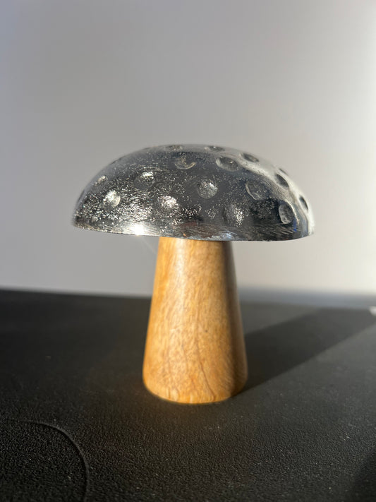 Metal Mushroom- Wood Stem-Sm