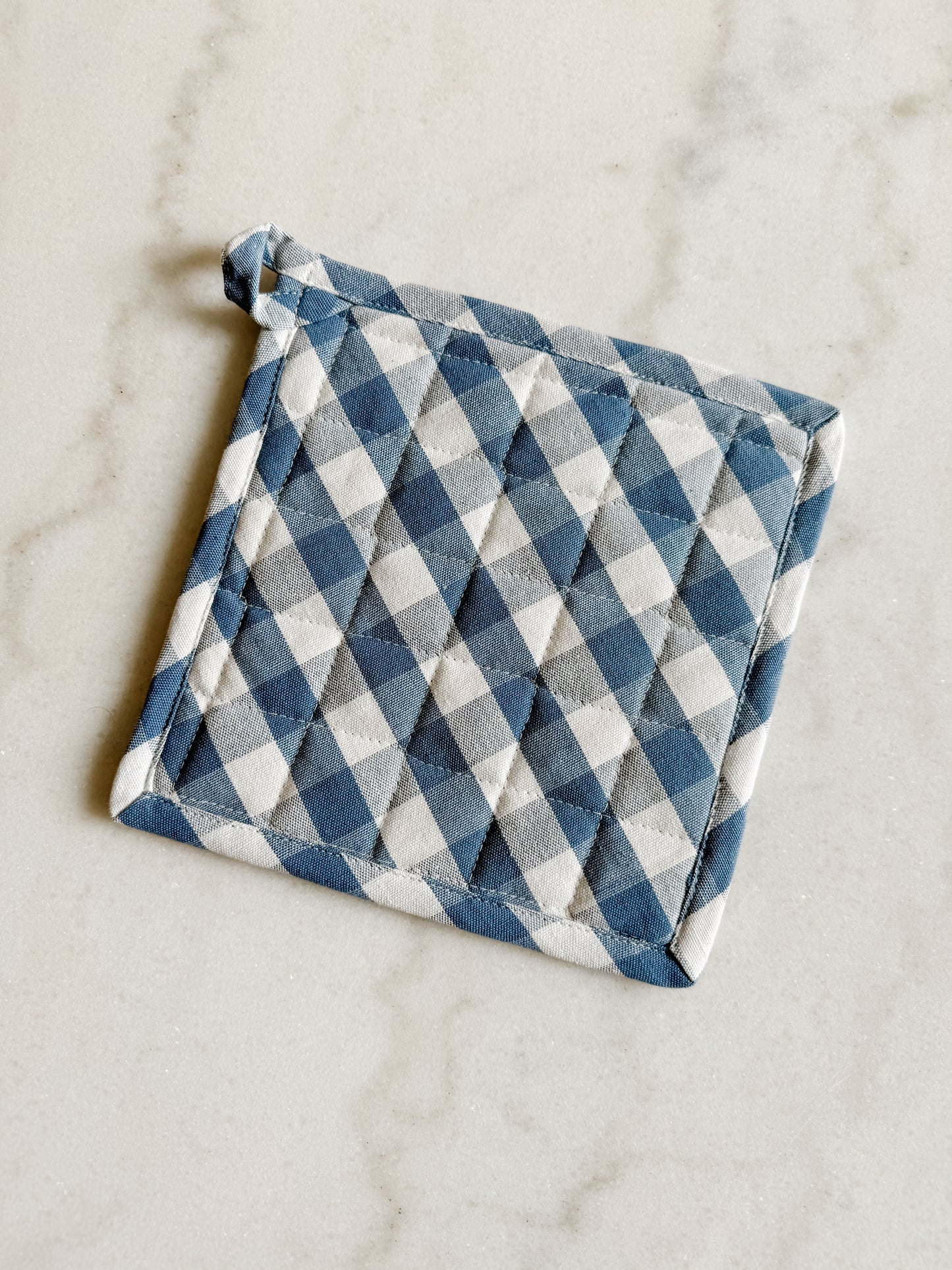 Pot Holder - Blue Gingham