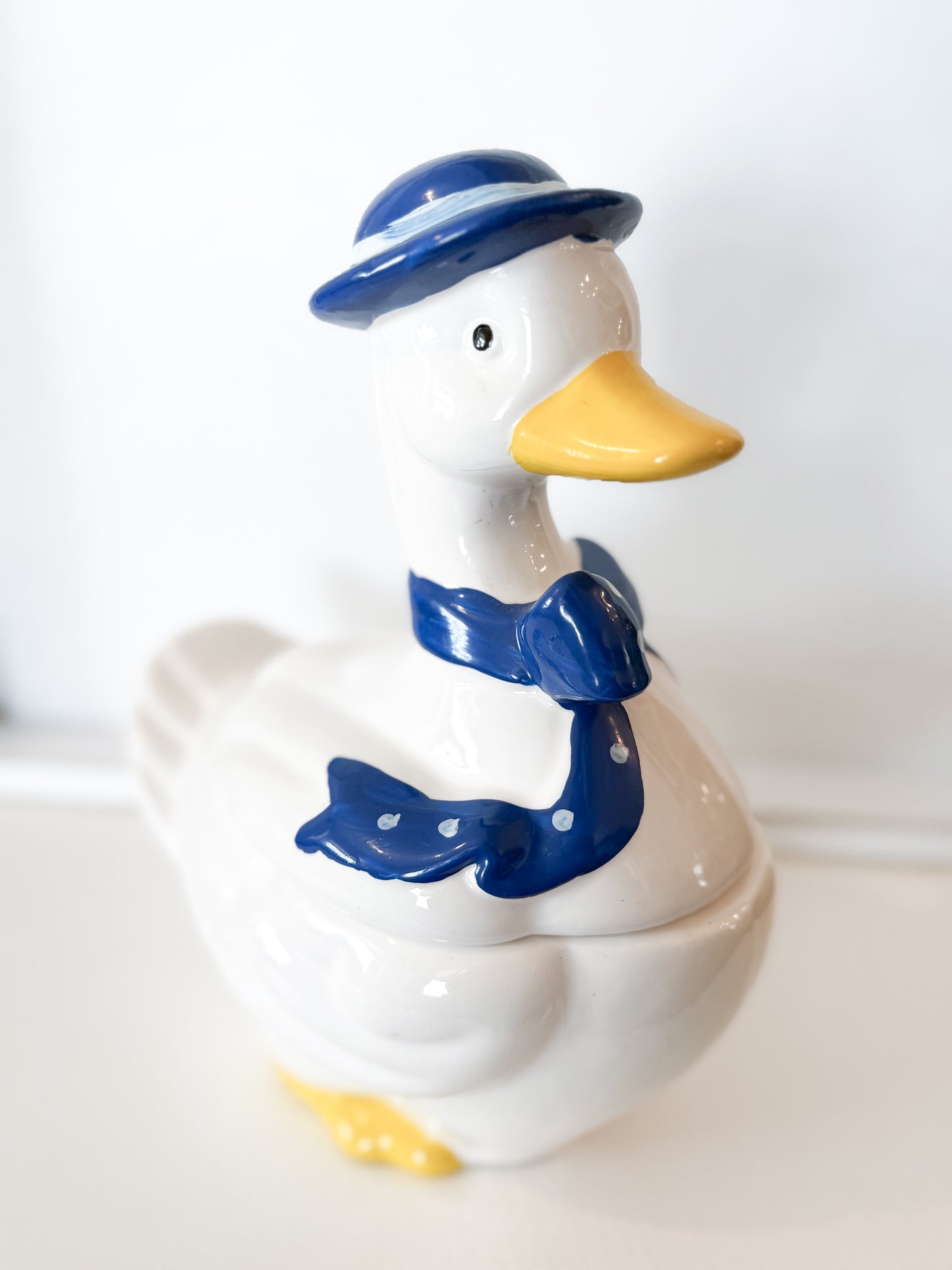 Vintage Goose Hat/Bow Canister