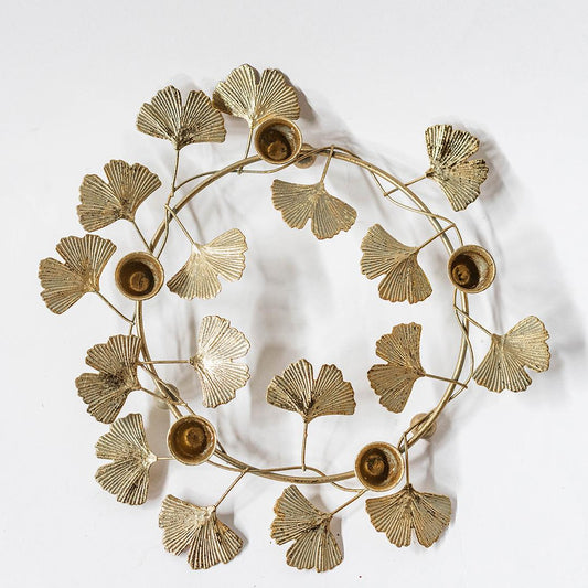 Golden Wreath Candleholder
