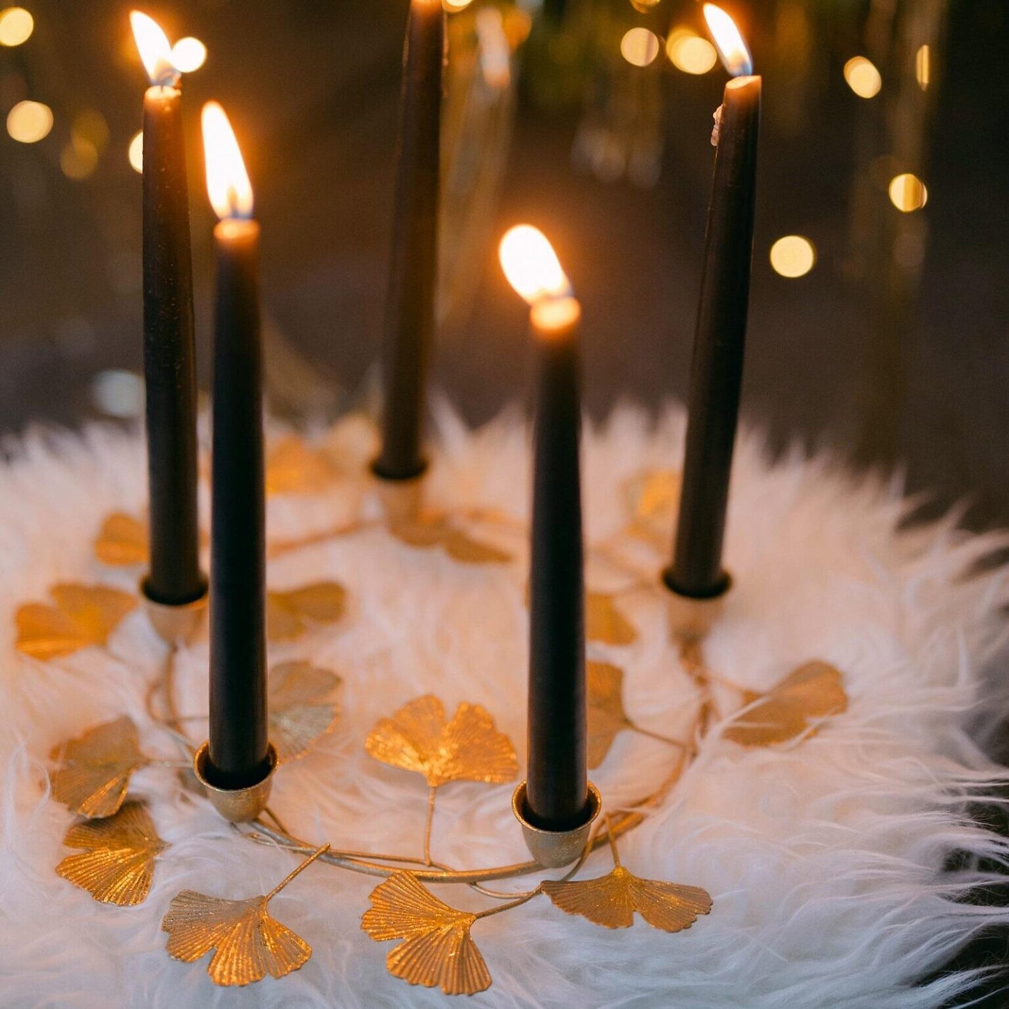 Golden Wreath Candleholder
