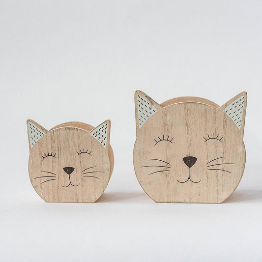 Wooden Cat Boxes - Set of 2
