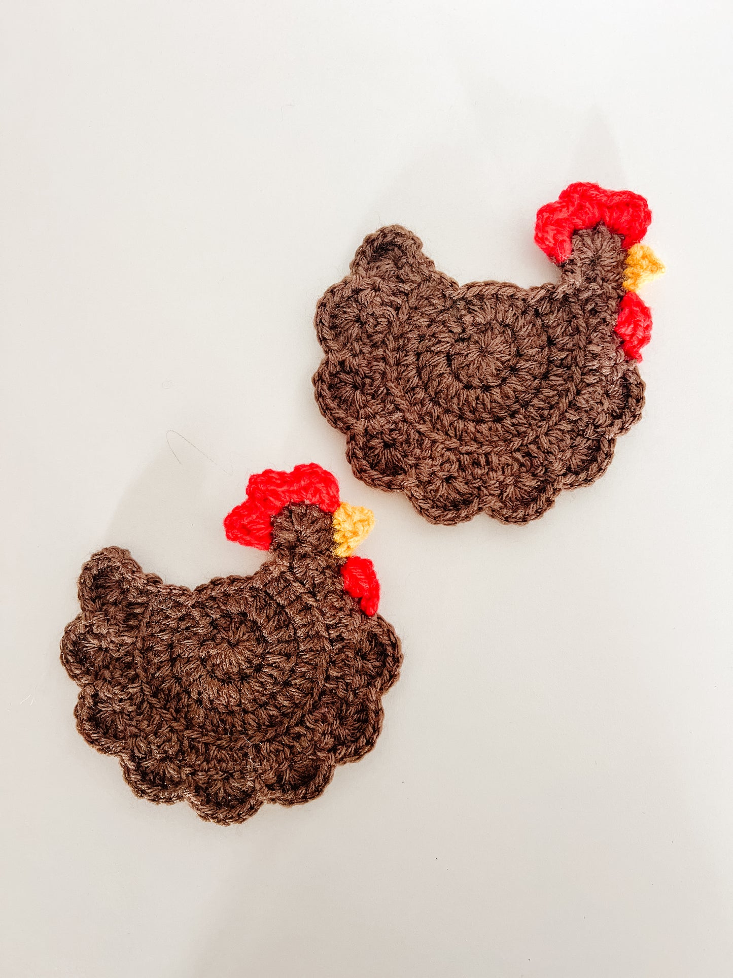 Crocheted Chicken Coasters - Set of Two