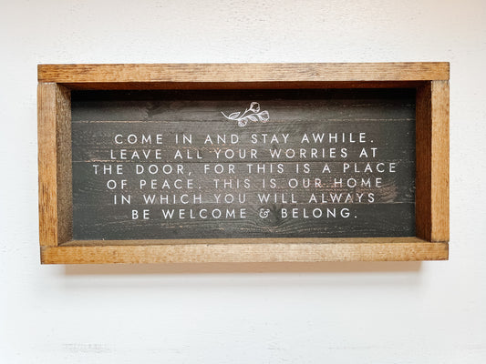 Come In & Stay Awhile Print - Blk