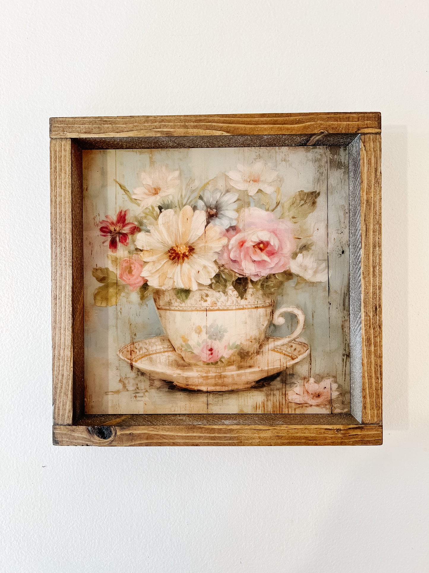 Teacup with Flowers Framed Print
