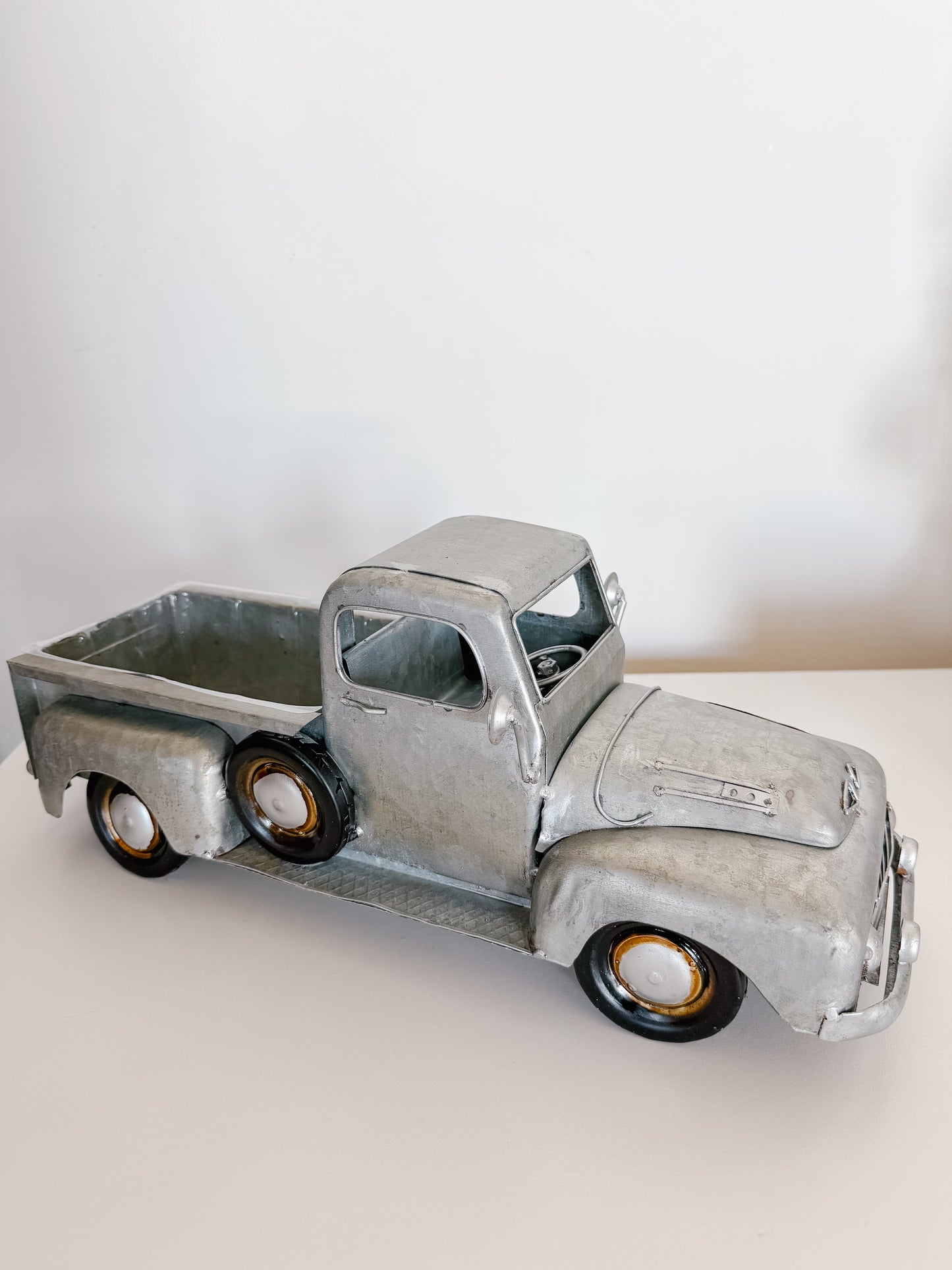 Silver Metal Truck Planter