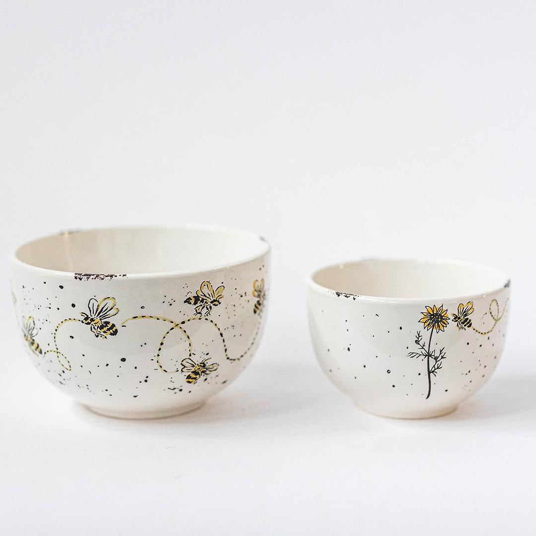 Honey Bee Ceramic Bowls - Set 2