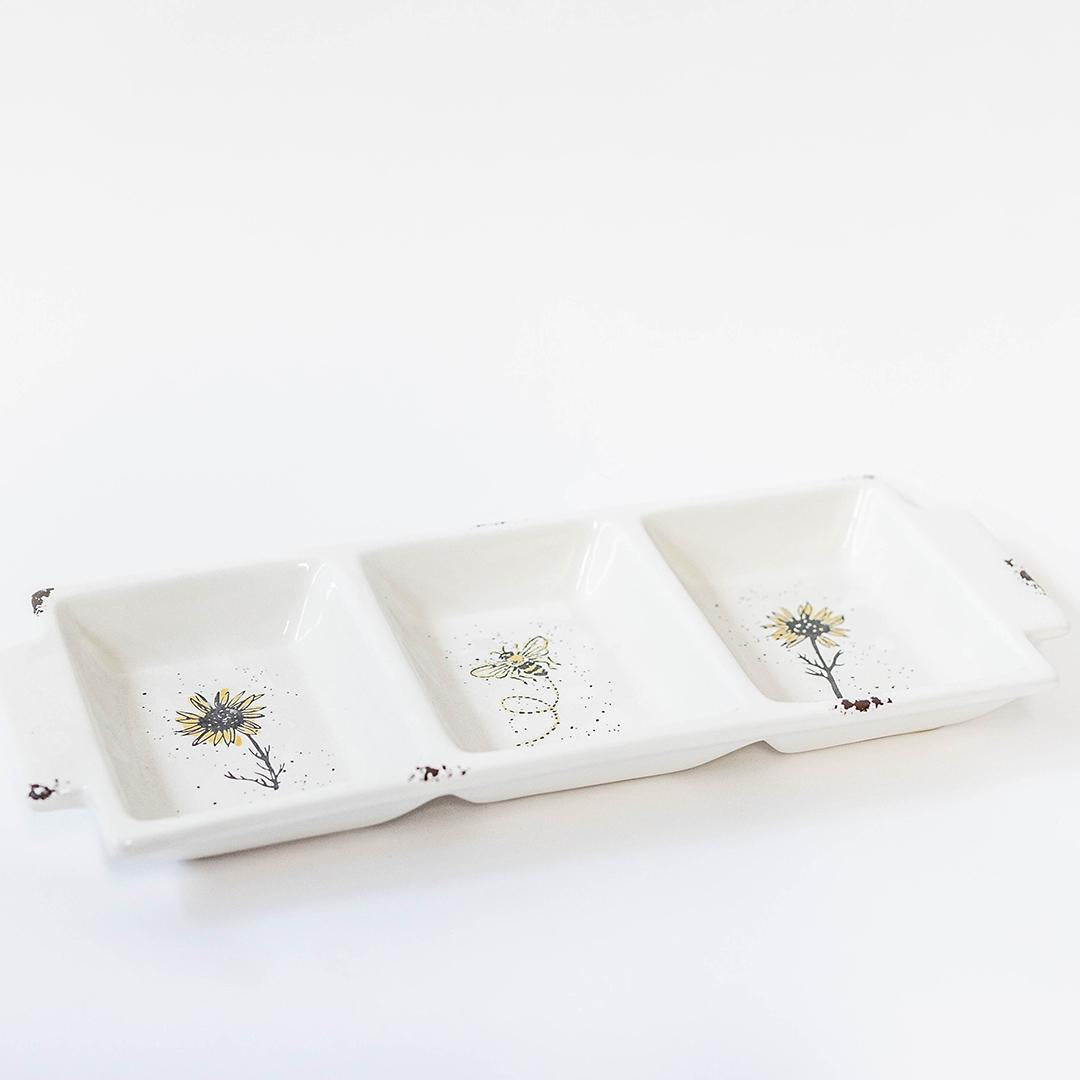 Honey Bee & Sunflower Serving Tray