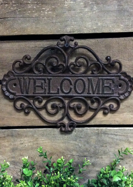 Wrought Iron Welcome Sign
