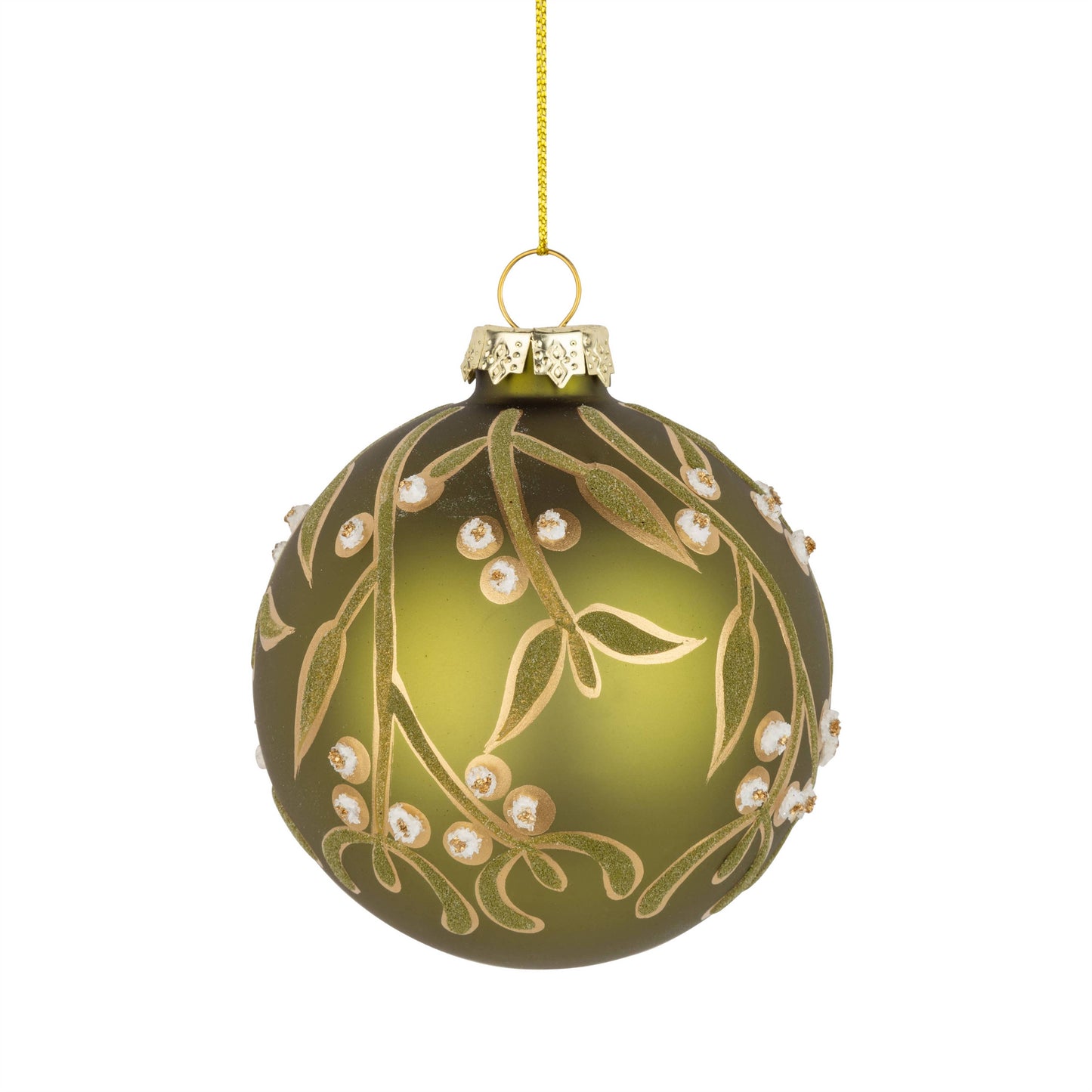 Green Glass Mistletoe Ornament