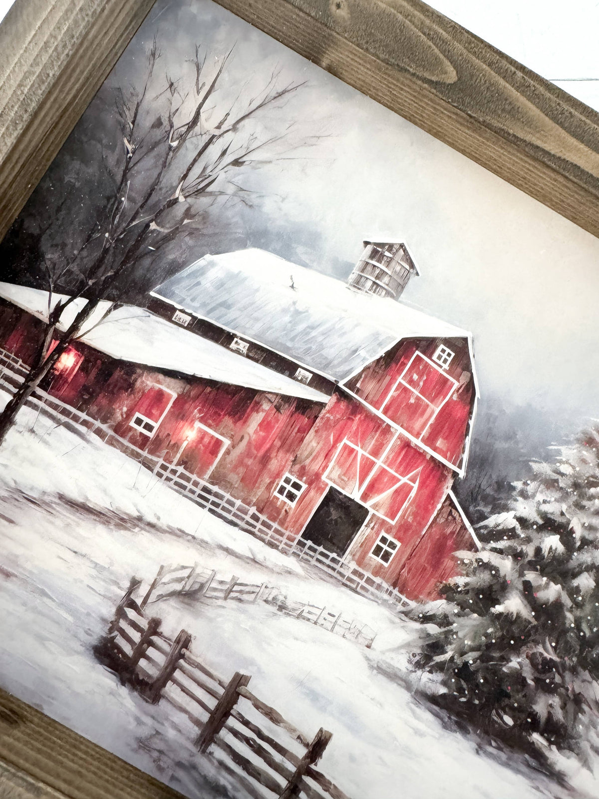 Red barn print: Dark Walnut / 11x9