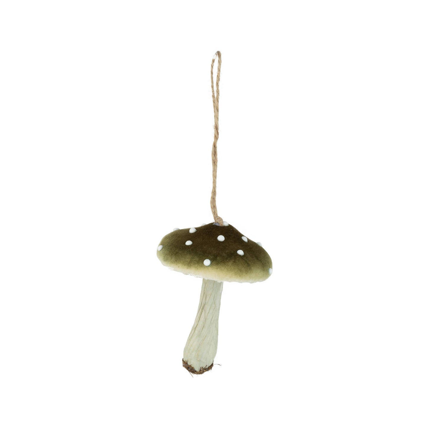 Green Velvet Mushroom Ornament