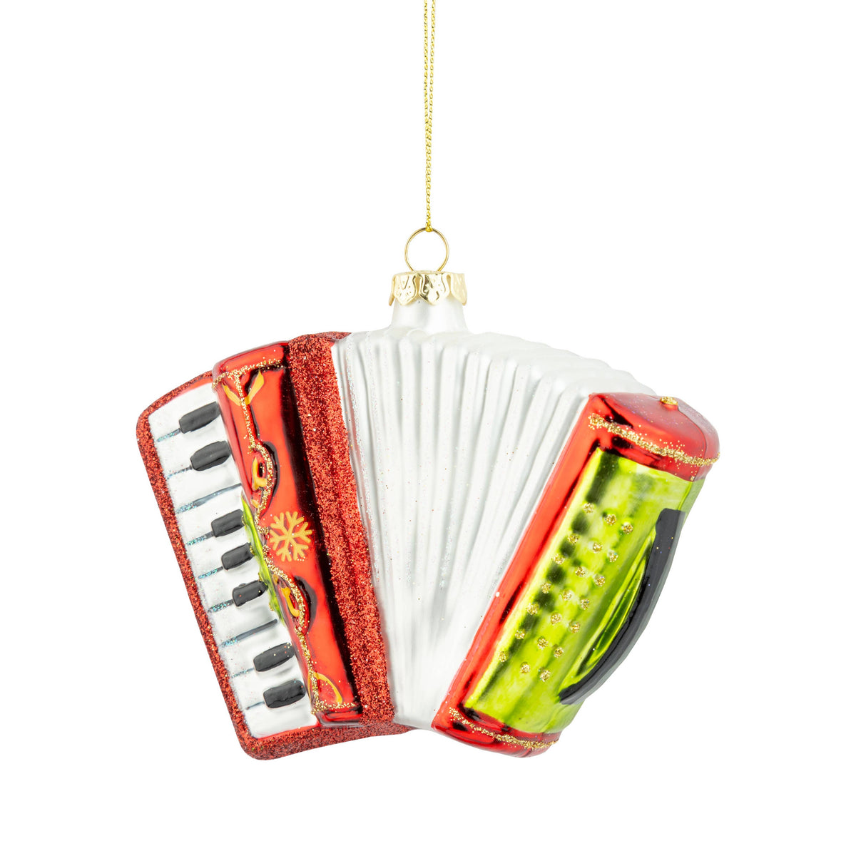 A45412:Glass accordion ornament, 4.5 in